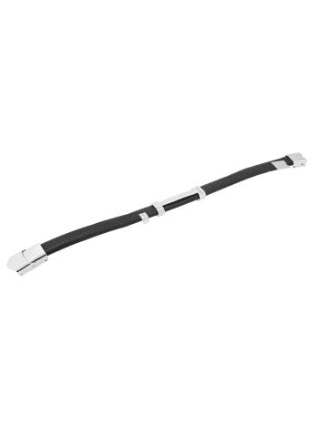 Adeliás Unisex Armband aus Leder 22,5 cm in schwarz