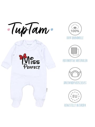 TupTam Baby Unisex Strampler-Set mit Aufdruck Spruch 2-tlg in weiß/bordeaux