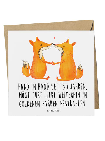 Mr. & Mrs. Panda Deluxe Karte 50. Hochzeitstag Goldene Hochzeit ... in Weiß