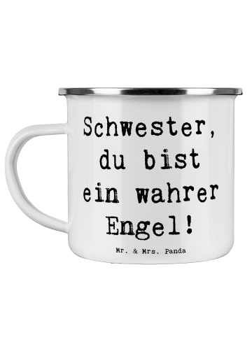 Mr. & Mrs. Panda Teebecher Spruch Schwester Engel mit Spruch in Weiß