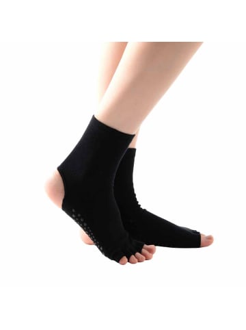 MUNADUNA 2er-Pack Yoga/Pilates Zehensocken – offene Ferse in Grau