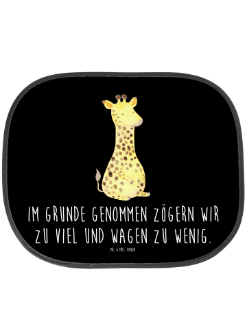 Mr. & Mrs. Panda Auto Sonnenblende Giraffe Zufrieden mit Spruch in Schwarz