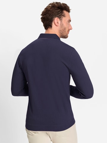 WITT WEIDEN Langarm-Poloshirt in marine-dunkelrot