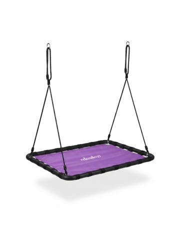 relaxdays Nestschaukel in Lila/ Schwarz - (B)77 x (T)103 cm