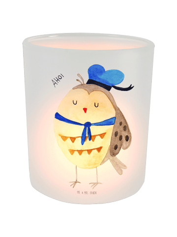 Mr. & Mrs. Panda Kerzenhalter Eule Matrose ohne Spruch in Transparent