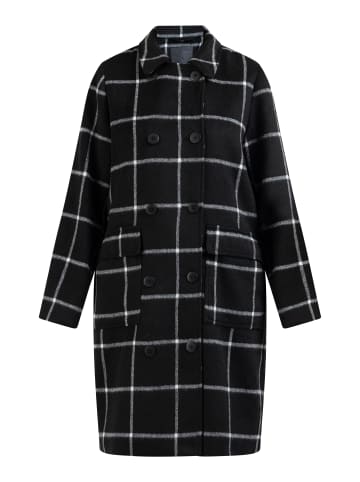 DreiMaster Damen Übergangsmantel Aus Wollgemisch in Kariert Schwarz Weiss