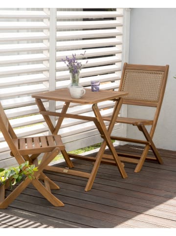 Beliani 2er-Set Gartenstuhl PARAGGI in Heller Holzfarbton