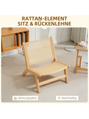 HOMCOM Sessel-70L x 64B x 74H cm-Naturholz