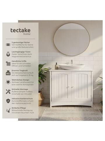 tectake Badezimmerschrank ohne Waschbecken, Belastbarkeit 35kg, 62 x 30 x 60cm