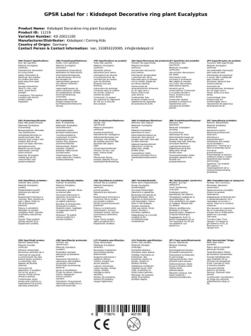 Kidsdepot Dekokranz Pflanze Eucalyptus 30 cm