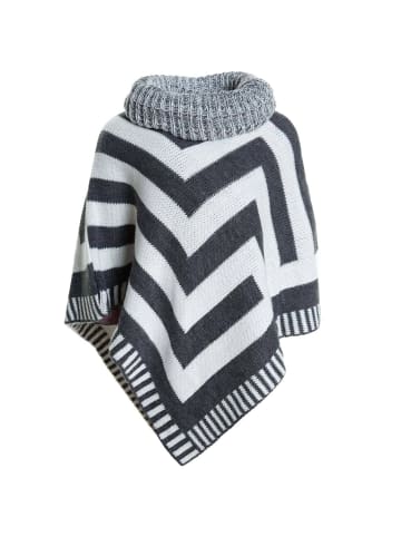 BEZLIT Poncho in Grau - Weiß