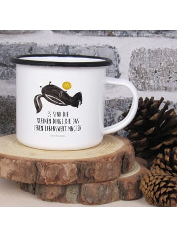 Mr. & Mrs. Panda Emaille Becher Stinktier Ball mit Spruch in Weiß