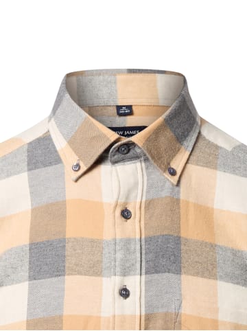 Andrew James Flanellhemd in sand grau - 0001