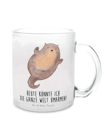 Mr. & Mrs. Panda Tasse Otter Umarmen mit Spruch in Transparent