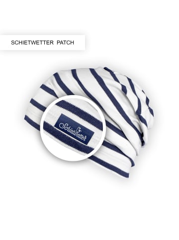 SCHIETWETTER Beanie in weiß-navy