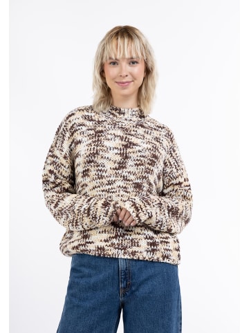 myMo Damen Strickpullover in Braun Mehrfarbig