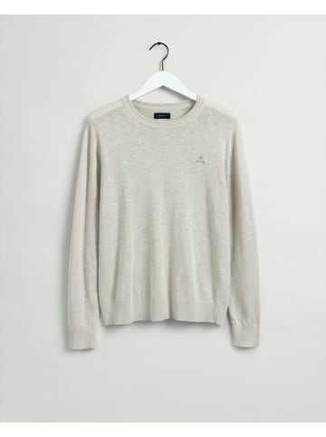 Gant Pullover D2. COTTON LINEN C-NECK in Beige