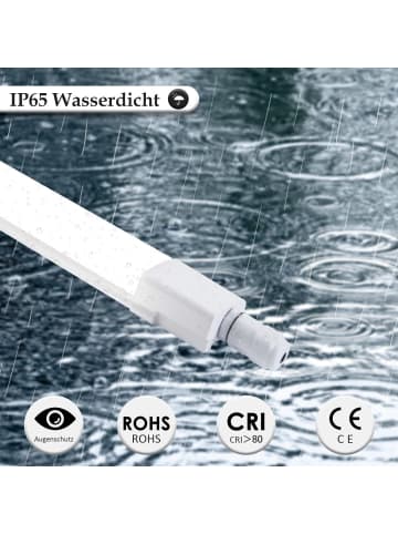 ZMH LED Deckenleuchte in weiß 4000K neutralweiß IP65 36 W Flurlampe L 120cm