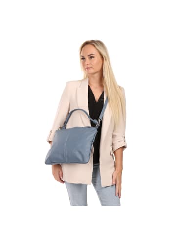 Toscanto Leder Schultertasche Toscanto Tasche blau ca. 37cm