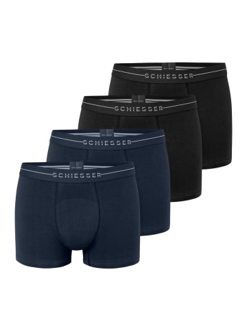 Schiesser Retro Short / Pant Cotton Flex in Schwarz / blau