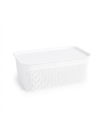 relaxdays 6 x Aufbewahrungsbox in Weiß – 5 L