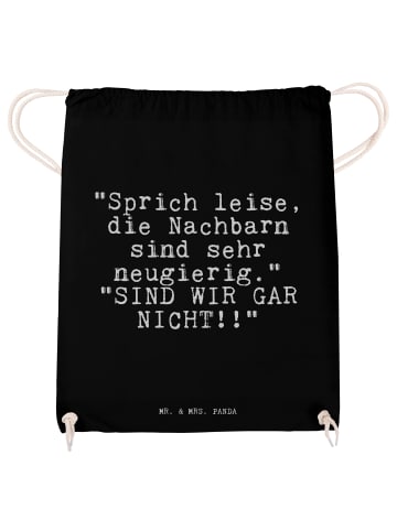 Mr. & Mrs. Panda Stoffbeutel "Sprich leise, die Nachbarn... mit ... in Schwarz