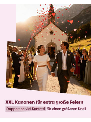 Partyjoker 5er Set XXL Konfettikanonen Herzen Rot – Viel Inhalt