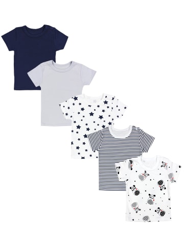 TupTam Baby Kurzarm T-Shirt 5er Set in weiß/grau