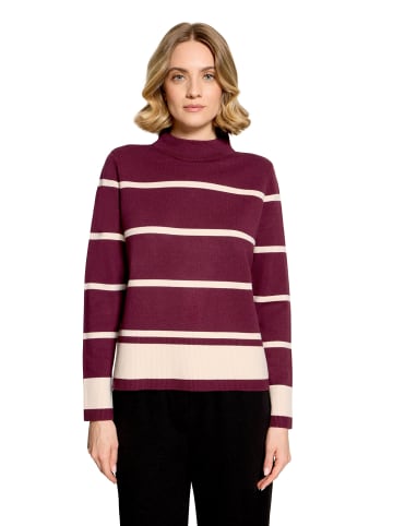 Betty Barclay Feinstrickpullover mit Stehkragen in Patch Dark Red/Beige