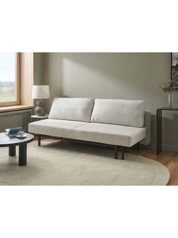 Beliani Schlafsofa ROYKKA in Weiß/Schwarz - (W) 201 x (H) 84 x (L) 94 cm