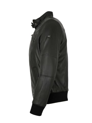 Bruno Banani Bomberlederjacke Lammnappa in Schwarz