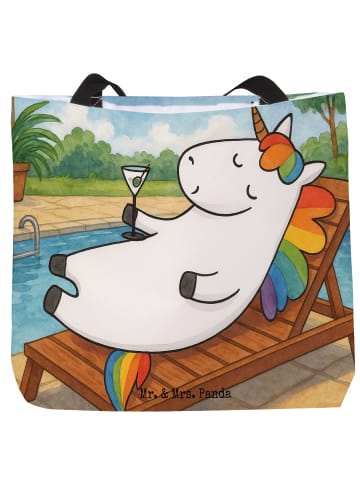 Mr. & Mrs. Panda Shopper Einhorn Blümchentail Design ohne Spruch in Weiß