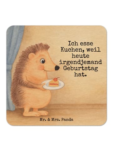 Mr. & Mrs. Panda bieruntersetzer Igel Kuchenstück Design mit Spruch in Weiß
