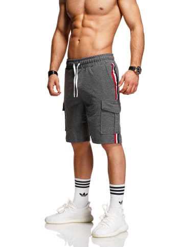 behype Sweatshorts FABIO in dunkelgrau