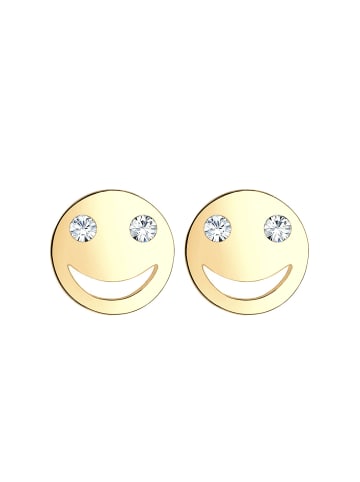 Elli Ohrringe 925 Sterling Silber mit Smiling Face in Gold