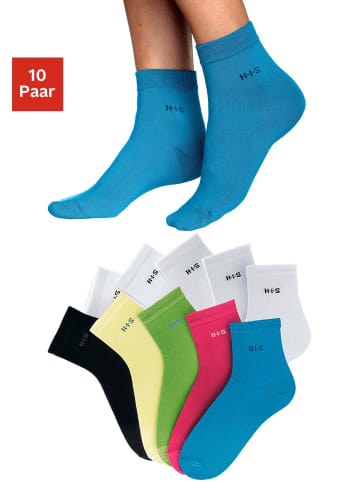 H.I.S Kurzsocken in bunt-weiß