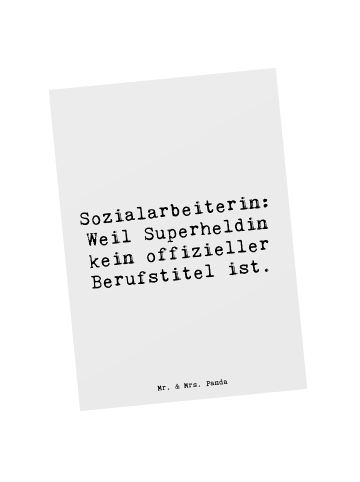 Mr. & Mrs. Panda Postkarte Spruch Sozialarbeiterin Heldin mit Sp... in Weiß