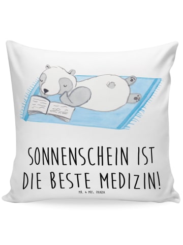 Mr. & Mrs. Panda Kissen 40x40 Sommer Sonnenschein mit Spruch in Weiß