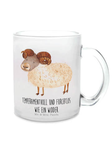 Mr. & Mrs. Panda Kaffeetasse Sternzeichen Widder mit Spruch in Transparent