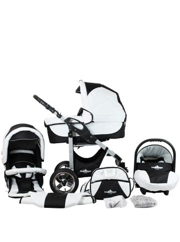 Bergsteiger 10tlg. Set: Kombi Kinderwagen "Capri" in Schwarz/Weiß