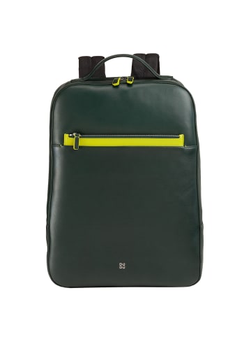 DuDu Rucksack Leder 40,5 cm Laptopfach in mangrove