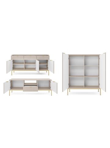 Feldmann-Wohnen Wohnzimmer-Set Nova Kaschmir / Gold 3-teilig