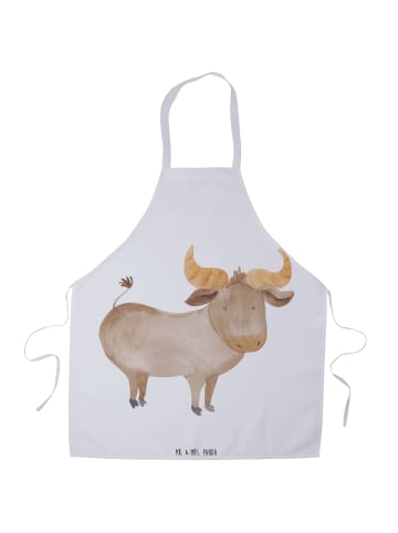 Mr. & Mrs. Panda Schürze Sternzeichen Stier ohne Spruch in Weiß