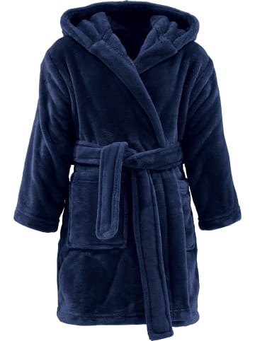REDBEST Fleece Kinder-Bademantel mit Kapuze Perris in marine