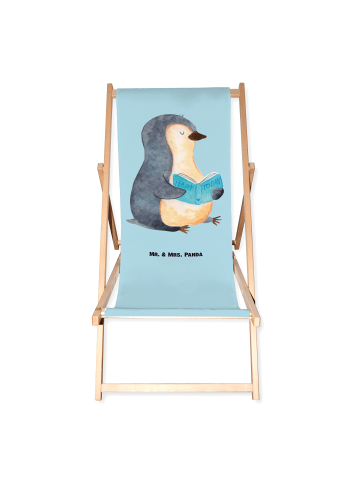 Mr. & Mrs. Panda Gartenliege Pinguin Buch ohne Spruch in Eisblau