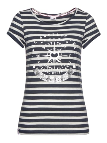 Kangaroos Print-Shirt in marine-weiß-gestreift