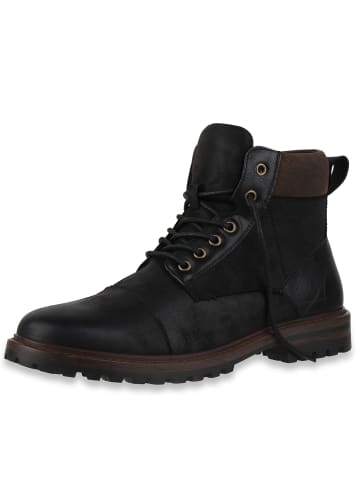 VAN HILL Worker Boots Gavin in Schwarz