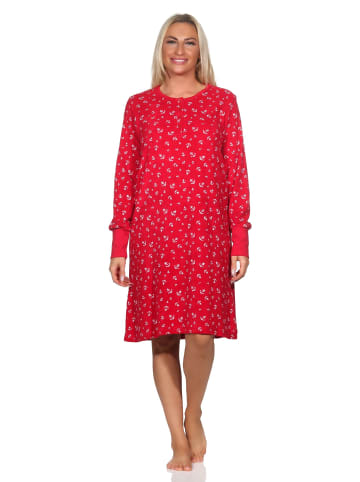 NORMANN Frottee langarm Nachthemd - 82124 in rot