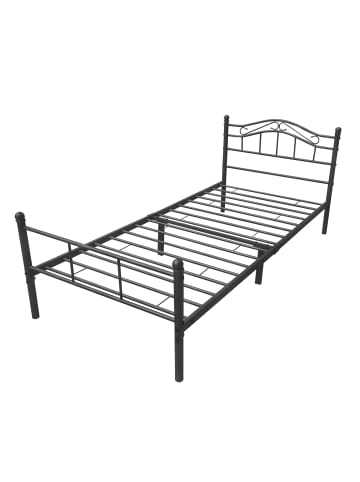 en.casa Metallbett Florenz in Schwarz (H)84cm (B)90cm (L)200cm