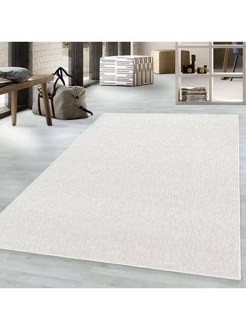 KADIMA DESIGN Teppich Kurzflor Unifarben Polypropylen saugroboter Wohnzimmer in Creme